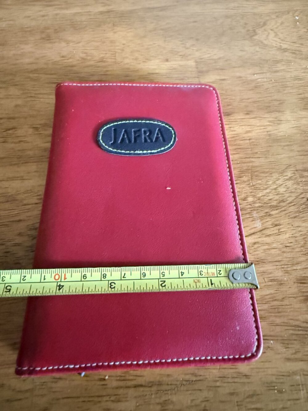 Jafra Red Leatherette Notebook With Built-In Calculator Pencil & Notepad READ - Picture 8 of 8